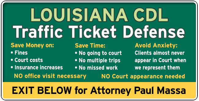 Livingston Parish, Louisiana CDL Commercial Drivers speeding Ticket graphic 1
